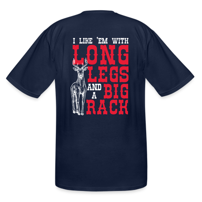 "I like em with long legs and a big rack" Men's Funny Hunting T-shirt - navy