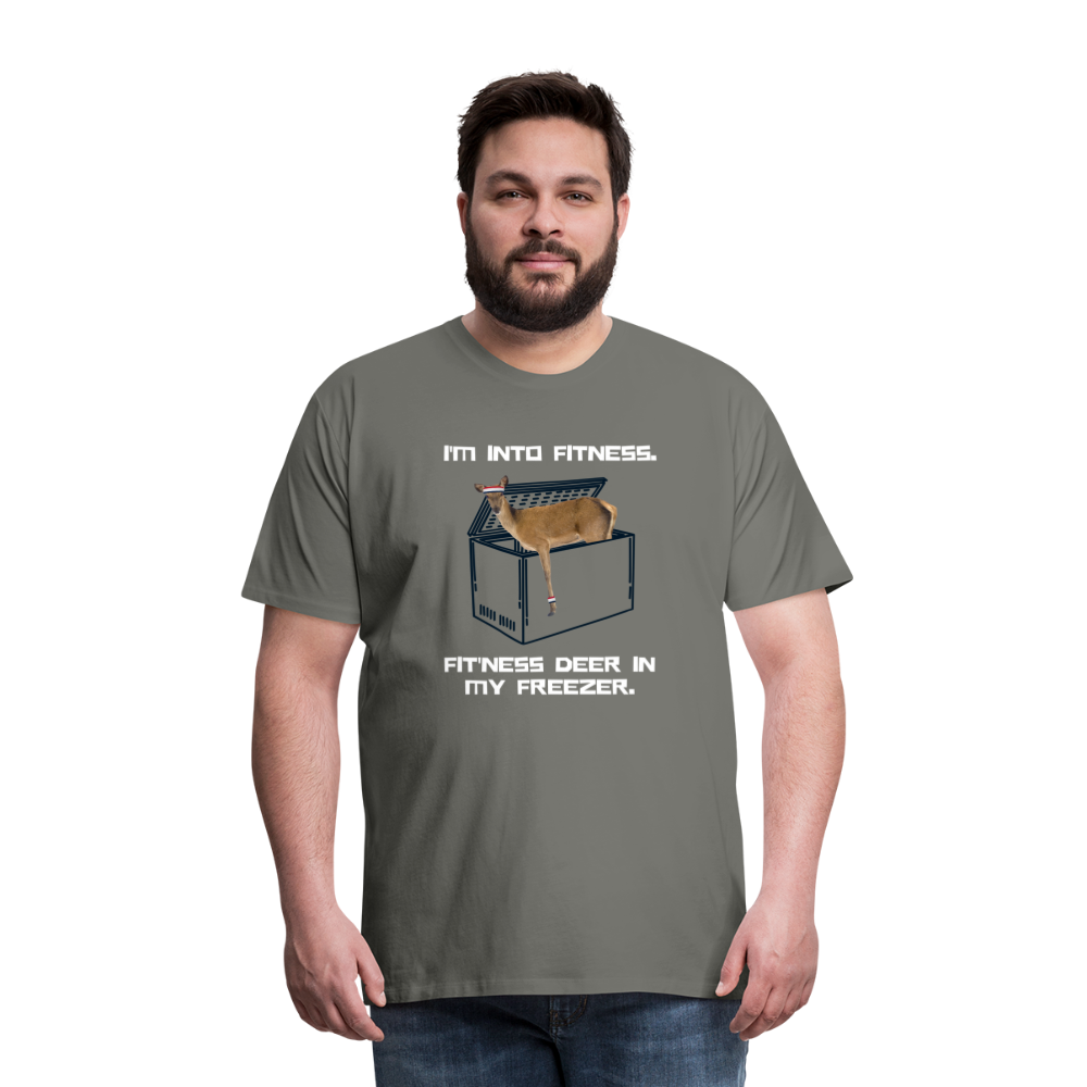 Men's Funny Premium Hunting T-Shirt - asphalt gray