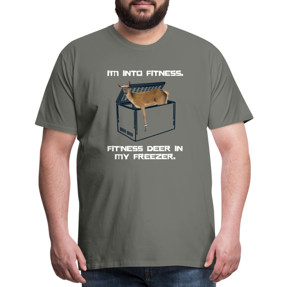 Men's Funny Premium Hunting T-Shirt - asphalt gray