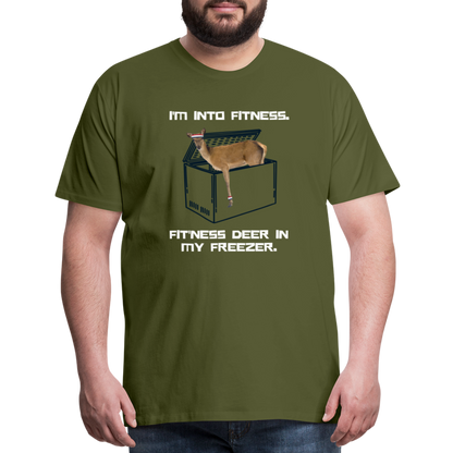 Men's Funny Premium Hunting T-Shirt - olive green